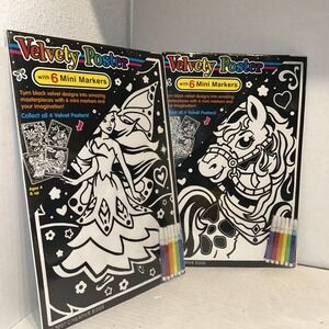 Creative Edge Velvety Poster Lot Of 2 Fairy & Pony 2007 New